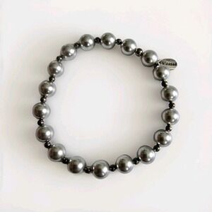 Made As Intended Count Your Blessings Bracelet Silver Pearl 8mm Beads Stretch